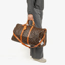 Bolso de viaje Louis Vuitton Keepall 55 Bandoulière de lona con monograma