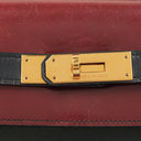 Hermès Kelly 32 Sellier Rouge H, Bleu Marine and Vert Fonce Box Calf Tricolor With Gold Hardware
