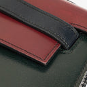 Hermès Kelly 32 Sellier Rouge H, Bleu Marine and Vert Fonce Box Calf Tricolor With Gold Hardware