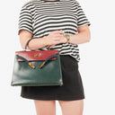 Hermès Kelly 32 Sellier Rouge H, Bleu Marine and Vert Fonce Box Calf Tricolor With Gold Hardware
