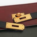 Hermès Kelly 32 Sellier Rouge H, Bleu Marine and Vert Fonce Box Calf Tricolor With Gold Hardware