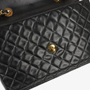 Chanel Maxi CC Classic Single Flap Maxi Logo Bag Black Quilted Lambskin 24K Gold-Plated Hardware