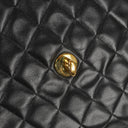 Chanel Maxi CC Classic Single Flap Maxi Logo Bag Black Quilted Lambskin 24K Gold-Plated Hardware