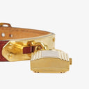 Hermes Kelly Burgundy Leather Gold Plated Watch