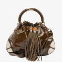 Gucci Brown Patent Leather Indy Top Handle Bag
