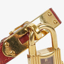 Hermes Kelly Burgundy Leather Gold Plated Watch