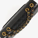 Chanel Maxi CC Classic Single Flap Maxi Logo Bag Black Quilted Lambskin 24K Gold-Plated Hardware