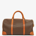 Celine Vintage Macadam Triomphe Brown Travel Bag