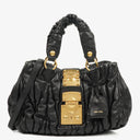 Miu Miu Matelasse Black Leather Shoulder Bag