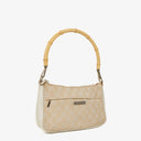 Gucci Bamboo Top Handle Biege GG Canvas Bag