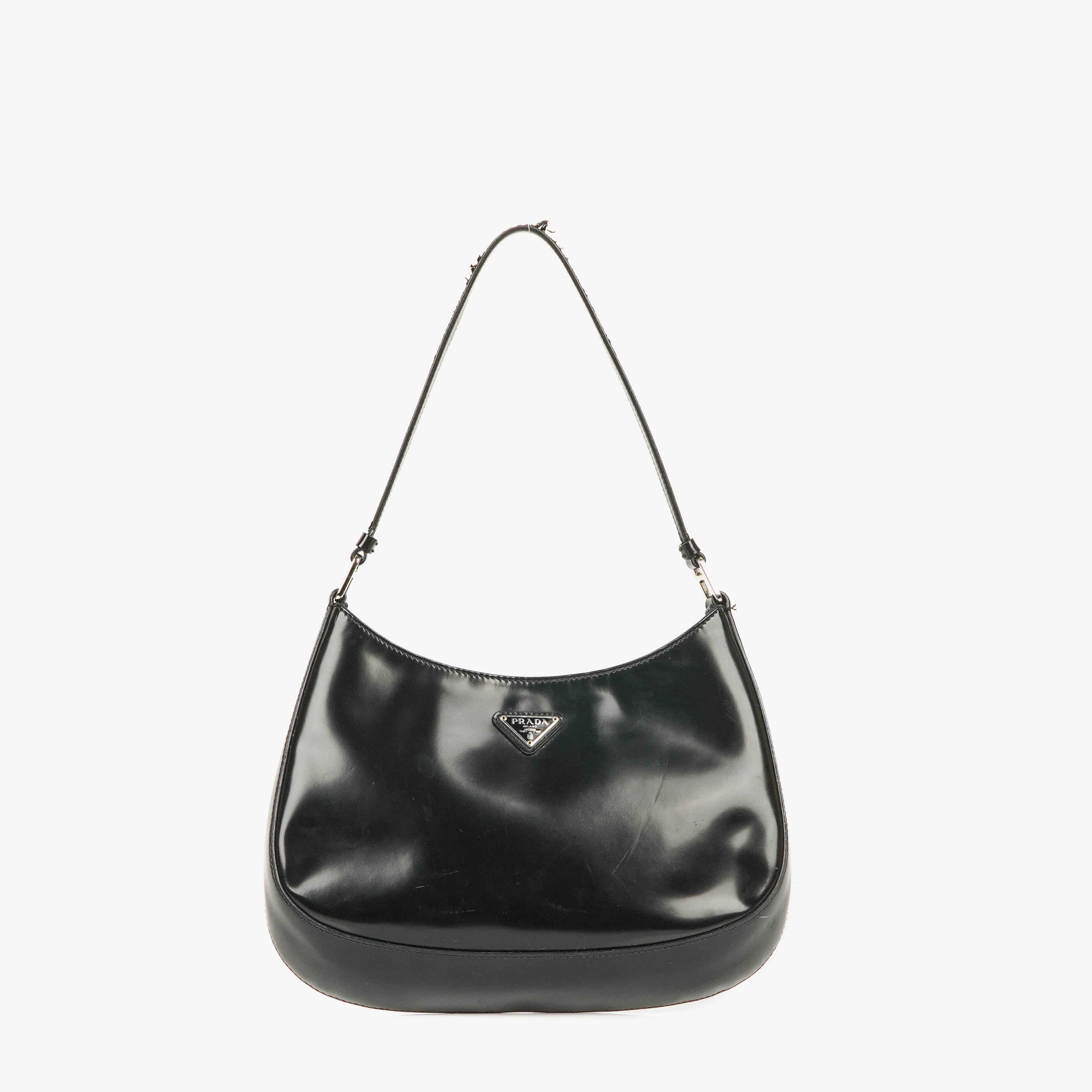Prada Schwarze Cleo Leder Tasche