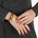 Hermes Kelly Brown Courchevel Leather Gold Plated Watch