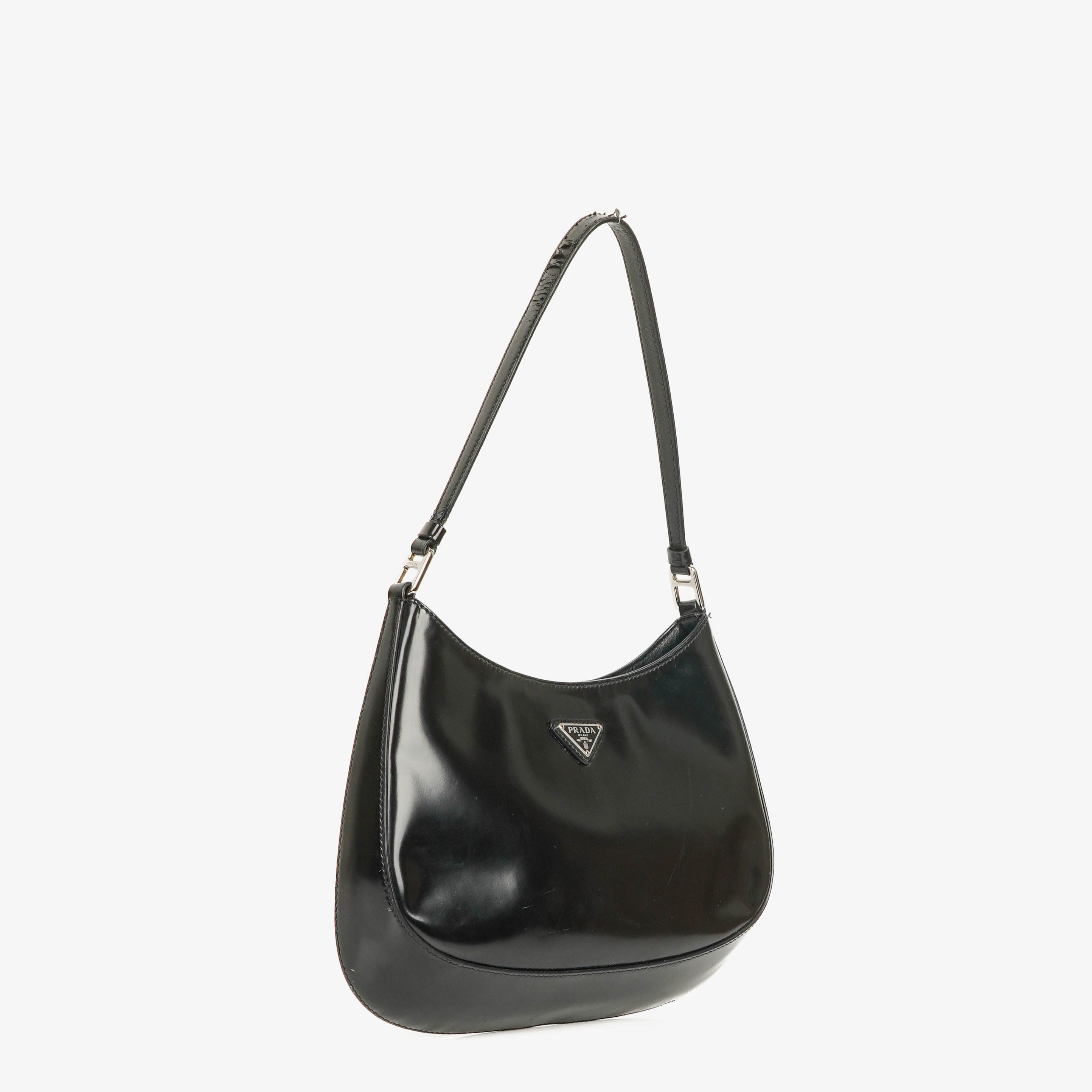 Prada Schwarze Cleo Leder Tasche