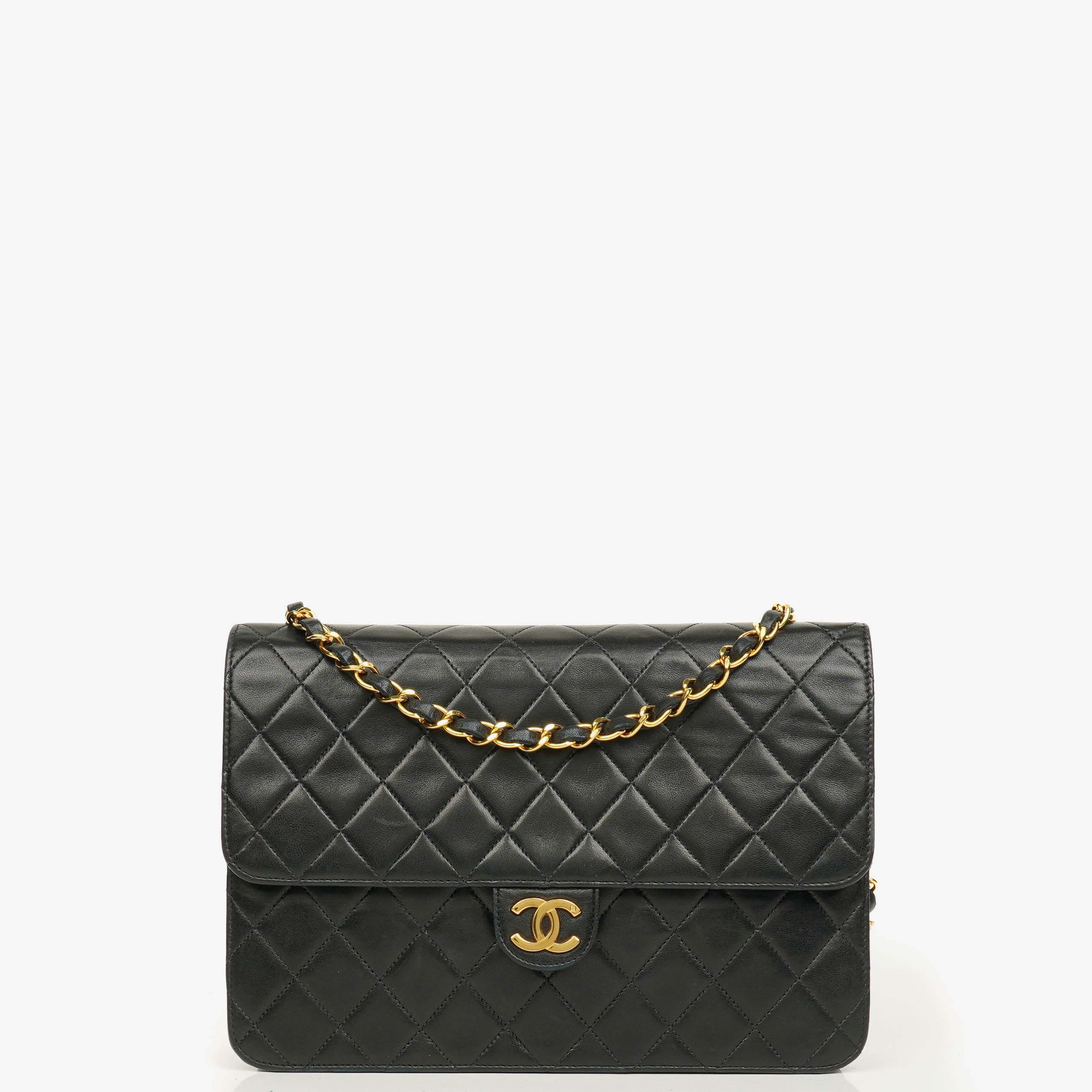 Chanel Classic Single Flap Bag Black Quilted Lambskin With 24K Gold-Plated Hardware