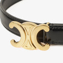 Celine Black 65 Box Calfskin Triomphe Belt