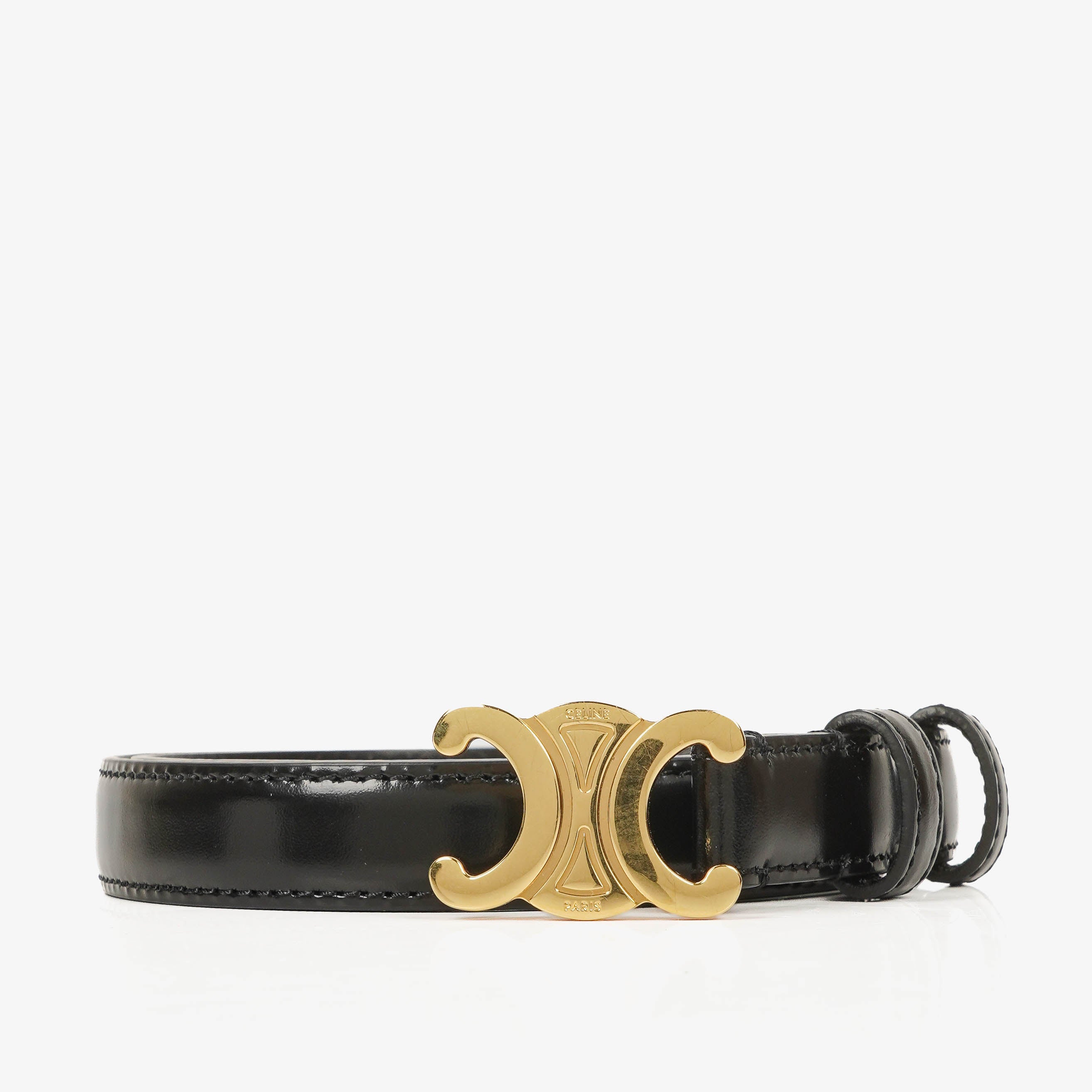 Celine Black 65 Box Calfskin Triomphe Belt – PLAMEXS