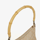 Gucci Bamboo Top Handle Biege GG Canvas Bag