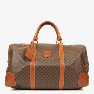Celine Vintage Macadam Triomphe Brown Travel Bag