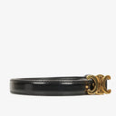 Celine Black 65 Box Calfskin Triomphe Belt