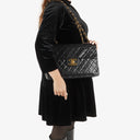 Chanel Maxi CC Classic Single Flap Maxi Logo Bag Black Quilted Lambskin 24K Gold-Plated Hardware