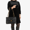 Chanel Maxi CC Classic Single Flap Maxi Logo Bag Black Quilted Lambskin 24K Gold-Plated Hardware