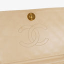 Chanel Classic Full Flap Bag Beige Quilted Lambskin 24K Gold-Plated Hardware