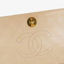 Chanel Classic Full Flap Bag Beige Quilted Lambskin 24K Gold-Plated Hardware