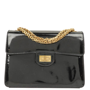 Chanel 2.55 Black Patent Leather Shoulder Bag&nbsp;