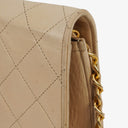 Chanel Classic Full Flap Bag Beige Quilted Lambskin 24K Gold-Plated Hardware