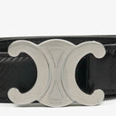 Celine Triomphe Black Leather 24 mm Belt 85