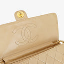 Chanel Medium Classic Single Flap Bag Beige Quilted Lambskin