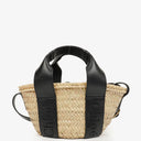 Chloe Black/Neutral Raffia Small Sense Basket Bag