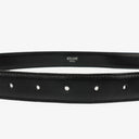 Celine Triomphe Black Leather 24 mm Belt 85