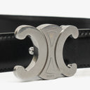 Celine Triomphe Black Leather 24 mm Belt 85