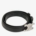 Celine Triomphe Black Leather 24 mm Belt 85