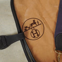 Sac Hermes Evelyne I 32 Clemence bleu indigo en toile et cuir