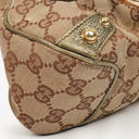 Gucci Beige/Metalic GG Canvas Horsebit Shoulder Bag
