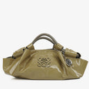 Loewe Olive Green Aire Patent Leather Anagram Nappa Shoulder Bag
