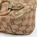 Gucci Beige/Metalic GG Canvas Horsebit Shoulder Bag