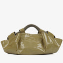 Loewe Olive Green Aire Patent Leather Anagram Nappa Shoulder Bag