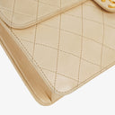 Chanel Medium Classic Single Flap Bag Beige Quilted Lambskin