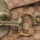 Gucci Beige/Metalic GG Canvas Horsebit Shoulder Bag
