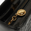 Christian Dior Large Lady Dior Black Cannage Quilted Patent Leather Bag