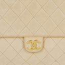 Chanel Medium Classic Single Flap Bag Beige Quilted Lambskin