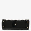 Christian Dior Large Lady Dior Black Cannage Quilted Patent Leather Bag