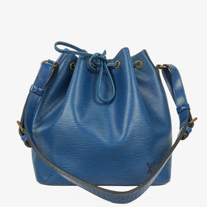 Louis Vuitton Petit Noe Blue EPI Leather Shoulder Bag