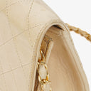 Chanel Medium Classic Single Flap Bag Beige Quilted Lambskin