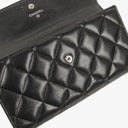 Chanel Long Flap Black Quillted Lambskin Wallet