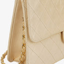 Chanel Medium Classic Single Flap Bag Beige Quilted Lambskin
