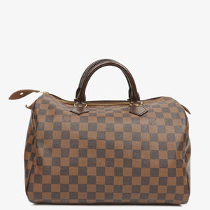 Louis Vuitton Speedy 30 Damier Ebene Coated Canvas Handbag